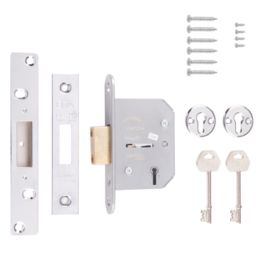 ERA  5 Lever Chrome Mortice Deadlock 64mm Case - 44mm Backset