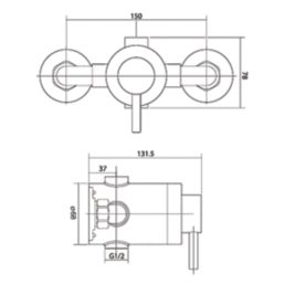 Triton Elina Exposed Single Outlet Thermostatic Chrome Mixer Shower Valve