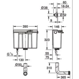 Grohe Adagio Concealed Flushing Cistern 3-6Ltr