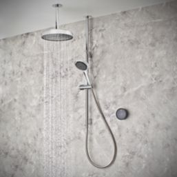 Mira Platinum Gravity-Pumped Ceiling-Fed Black/Chrome Thermostatic Wireless Dual Outlet Digital Mixer Shower