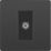 British General Evolve 1-Gang Coaxial TV / FM Socket Black Chrome with Black Inserts