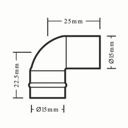 Flomasta  Copper Solder Ring Equal 90° Street Elbow 15mm