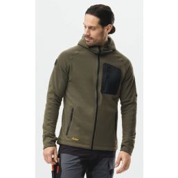 Snickers 8041 FlexiWork Hoodie Khaki Green Small 36" Chest