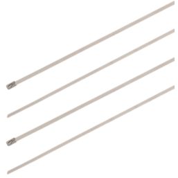Essentials Stainless Steel Cable Ties Metallic 50cm x 0.46cm 100 Pack