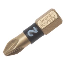 Wera BiTorsion 1/4" 25mm Hex Shank PZ2 Diamond-Coated Bits 5 Pack