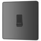 British General Evolve 10A 1-Gang 1-Way Press Switch Polished Black