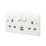MK Logic Plus 13A 2-Gang DP Switched Socket + 3A 15.5W 2-Outlet Type A & C USB Charger White
