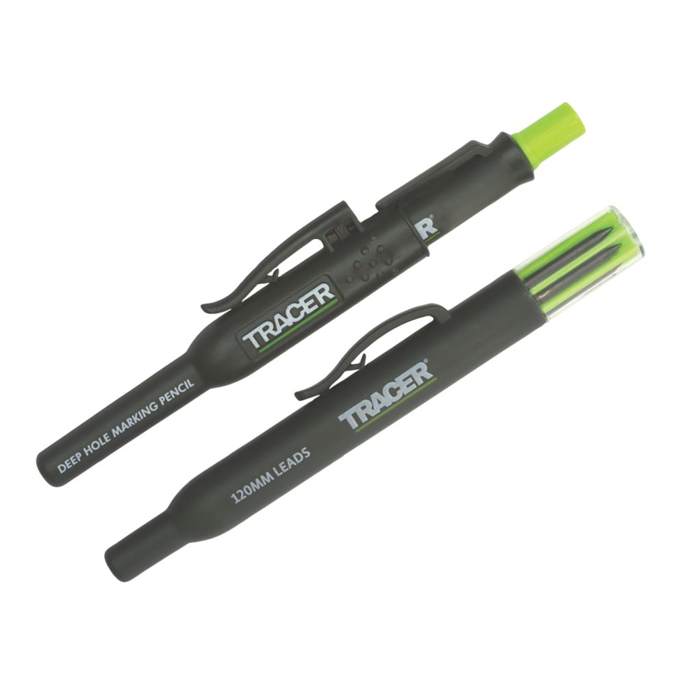 TRACER 200mm Deep Hole Construction Pencil & Replacement Leads 2B 2 ...