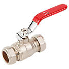 Midbrass  Compression Full Bore 3/4" Lever Ball Valve with Blue/Red Handles