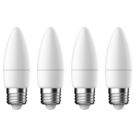 LAP  E27 Candle LED Light Bulb  470lm 4.2W 4 Pack