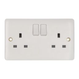 Vimark Pro 13A 2-Gang SP Switched Plug Socket White