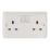 Vimark Pro 13A 2-Gang SP Switched Plug Socket White