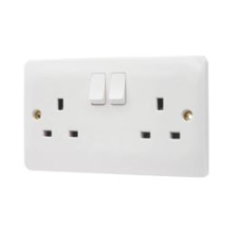 Vimark Pro 13A 2-Gang SP Switched Plug Socket White