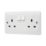 Vimark Pro 13A 2-Gang SP Switched Plug Socket White