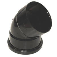 FloPlast Push-Fit 135° Double Socket Top Offset Bend Black 110mm