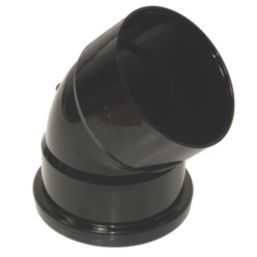 FloPlast  Push-Fit 135° Double Socket Top Offset Bend Black 110mm