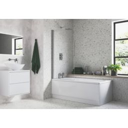 Semi-Framed Chrome Bath Screen Reversible 800mm x 1400mm