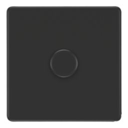 LAP  1-Gang 2-Way LED Dimmer Switch  Matt Black with Colour-Matched Inserts