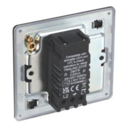 LAP  1-Gang 2-Way LED Dimmer Switch  Matt Black with Colour-Matched Inserts