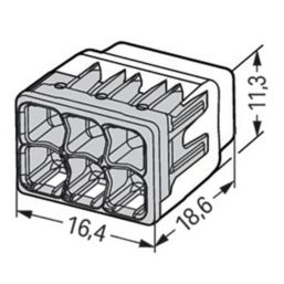 Wago 2773-406 32A 6-Way Push-Wire Connectors 50 Pack
