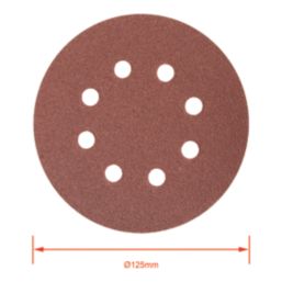 Titan   40/80/120/180 Grit 8-Hole Punched Multi-Material Sanding Sheets 125mm x 125mm 10 Pack