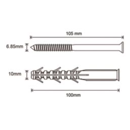Easyfix  TX Long Expansion Frame Fixings 10mm x 100mm 12 Pack