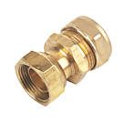 Flomasta  Brass Compression Straight Tap Connector 22mm x 3/4"
