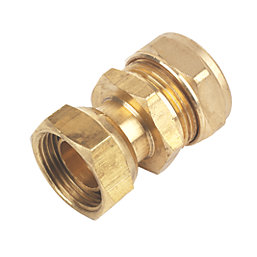 Flomasta  Brass Compression Straight Tap Connector 22mm x 3/4"