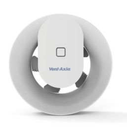 Vent-Axia 409802 Lo-Carbon  100mm (3 3/4") Axial Bathroom App Controlled Extraction Fan  White 230V
