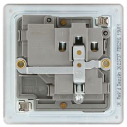 LAP  13A 1-Gang DP Switched Power Socket Brushed Stainless Steel  with Graphite Inserts