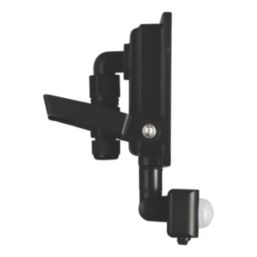 TCP  Indoor & Outdoor LED Floodlight With PIR Sensor Black 10W 1600lm