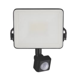 TCP  Indoor & Outdoor LED Floodlight With PIR Sensor Black 10W 1600lm