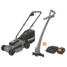 Titan  18V 1 x 5Ah Li-Ion EXT Brushless Cordless Lawnmower & Grass Trimmer Set