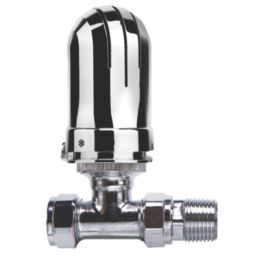 Flomasta  1/2" x 15mm Chrome Straight Modern Thermostatic Radiator Valve Head & Body