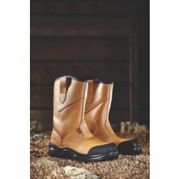 Site Gravel Size 11  Tan  Steel Toe Cap Safety Rigger Boots