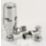 Danfoss RAS-D² 10/15mm x 1/2" Chrome Angled & L/S Modern Thermostatic Radiator Valve & Lockshield