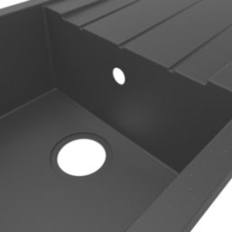 Swirl Erzen 1 Bowl  Black Composite Sink 800mm x 500mm