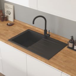 Swirl Erzen 1 Bowl  Black Composite Sink 800mm x 500mm