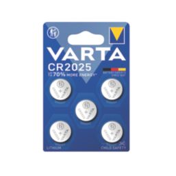 Varta CR2025 3V Coin Cell Lithium Batteries 5 Pack