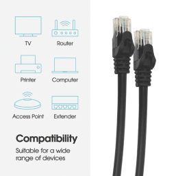 Labgear Black Unshielded RJ45 Cat 6 Patch Lead 3m