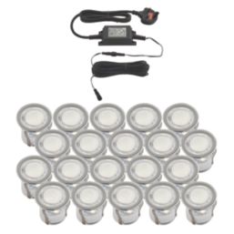 LAP Coldstrip 30mm Outdoor Round LED Recessed Deck Light Kit White 10W 20 x 19.5lm 20 Pack