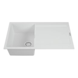 Carysil GD100-WH 1 Bowl Granite Composite Kitchen Sink White Reversible 860mm x 500mm