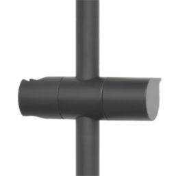 Swirl Round Shower Riser Rail ABS Matt Black 680mm