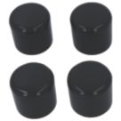 Fix-O-Moll Black Tube Caps 25mm x 25mm 4 Pack