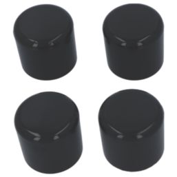 Fix-O-Moll Black Tube Caps 25mm x 25mm 4 Pack