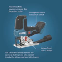 Erbauer ERI1088JSW 18V Li-Ion EXT Brushless Cordless Jigsaw - Bare