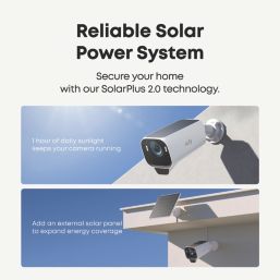 Eufy S3 Pro Rechargeable Battery-Operated White Wireless 4K Indoor & Outdoor Cylinder Camera with PIR