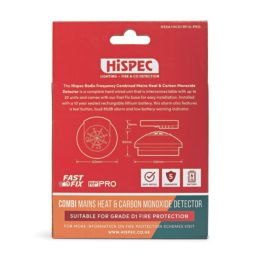 Hispec HSSA/HCO/RF10-PRO  Mains Interlinked Fast Fix Interlinked Multi Sensor Heat & Carbon Monoxide Alarm With Radio Frequency