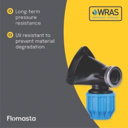 Flomasta  MDPE Wall Plate Elbow 20mm x 1/2"
