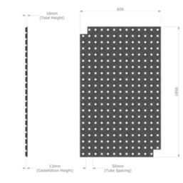 JG Underfloor Lowfit Castellated Panels 1000mm x 600mm x 16mm 16 Pack